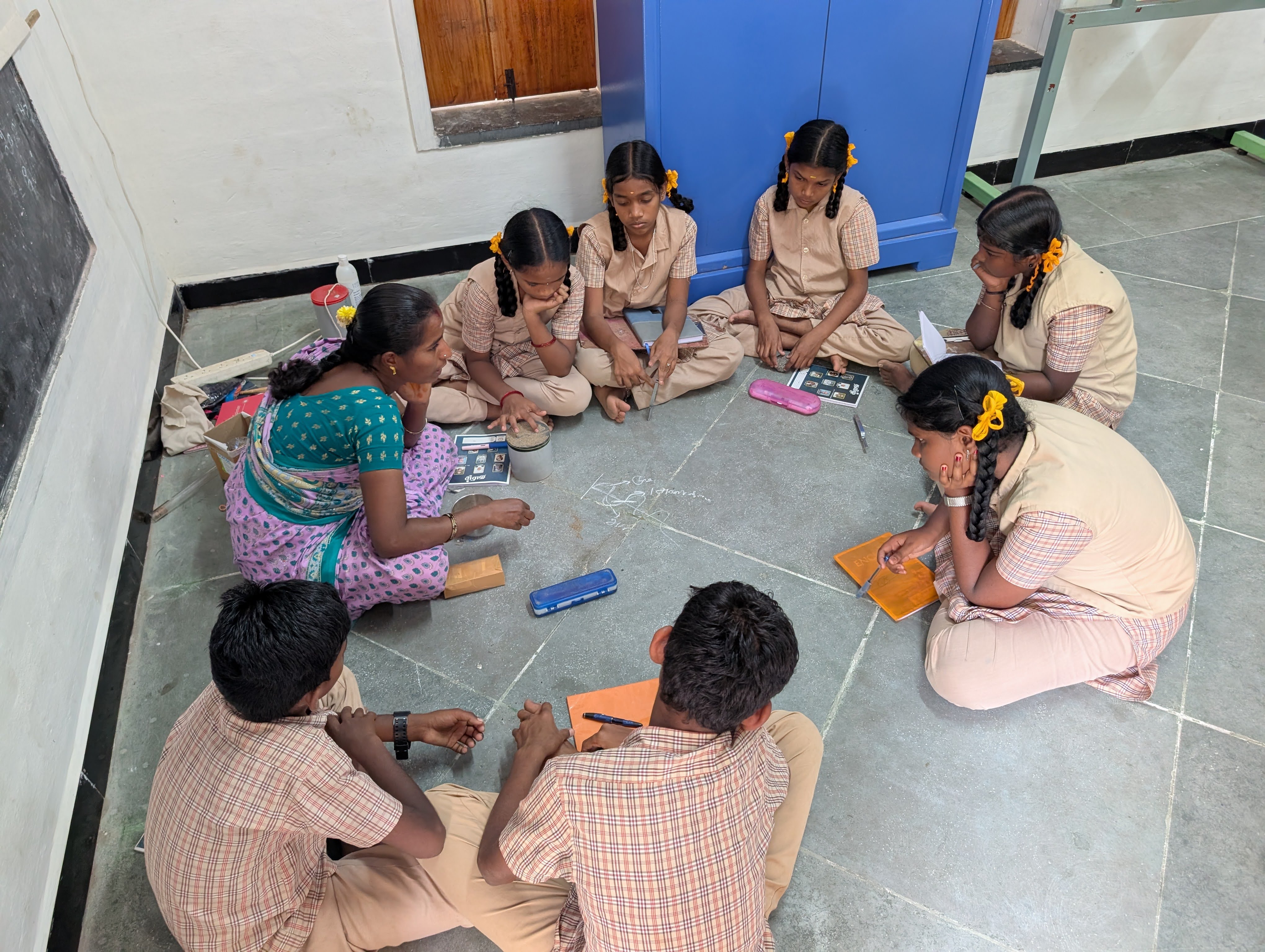 Students reading together